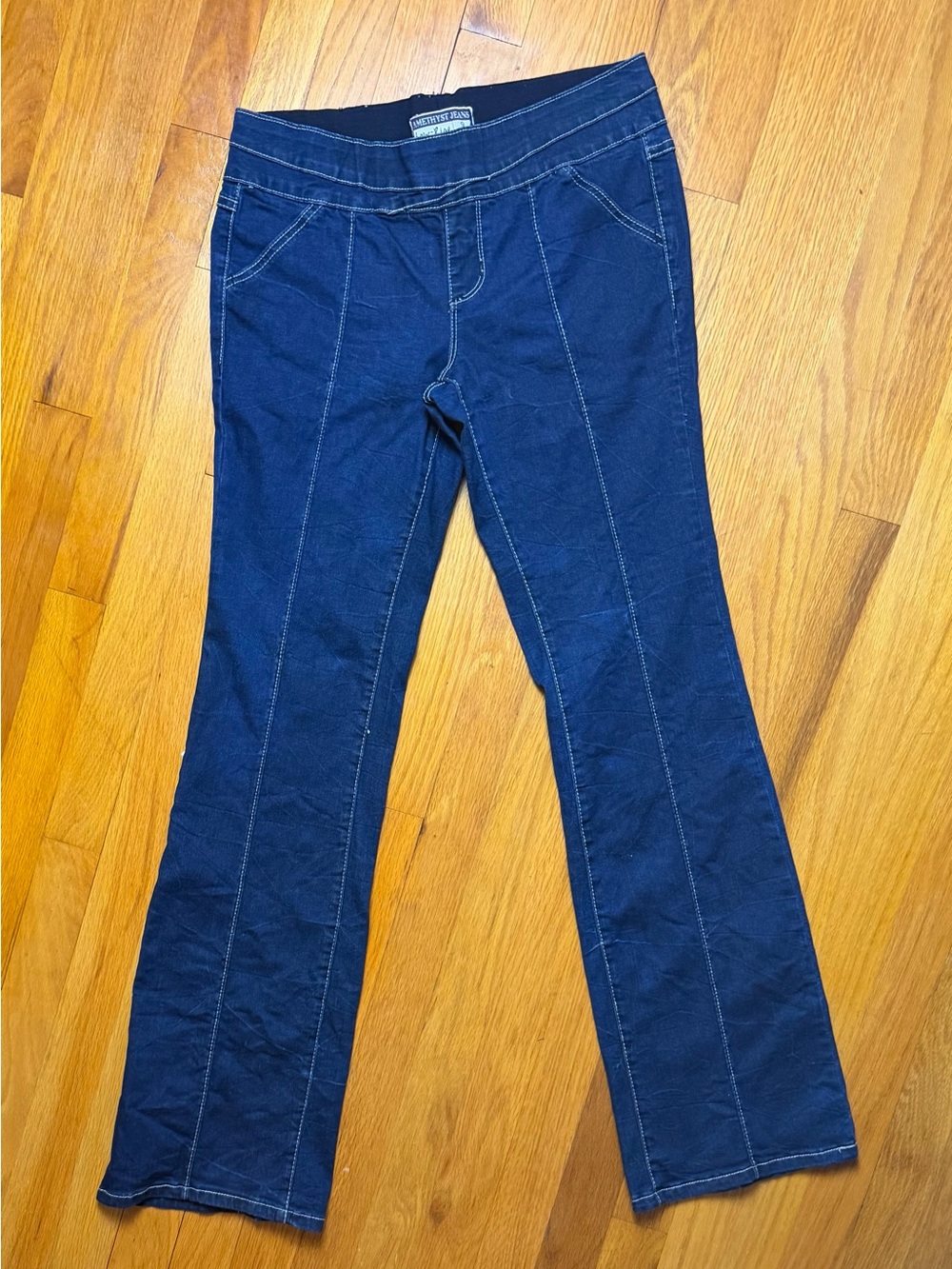 Amethyst Jeans Navy Flare Stretch Pants